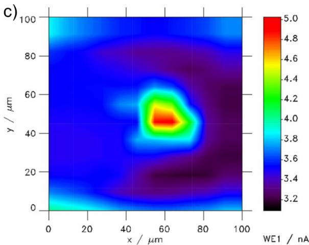 图3. SICM-SECM 探针设计与多孔膜成像数据(对应原图 9.20)